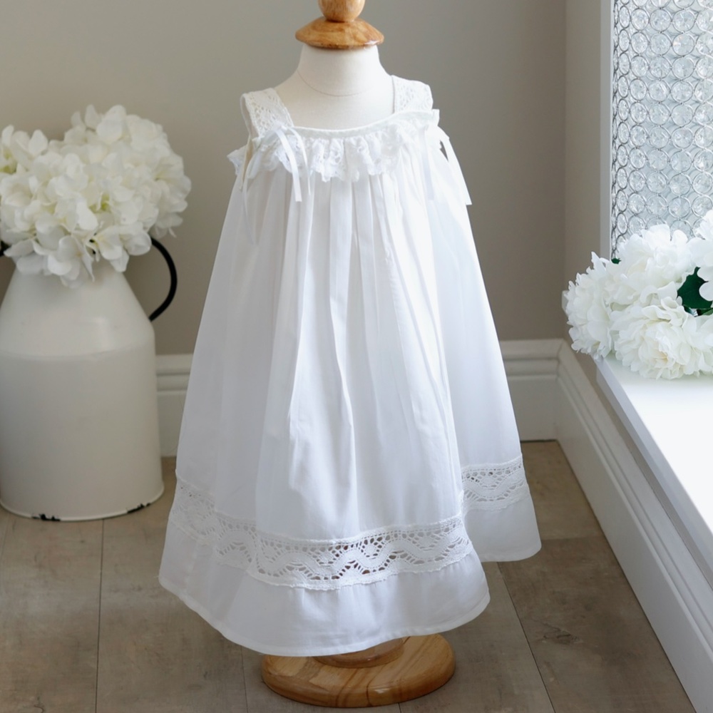 Strasburg ORIGINAL Bella Luna White Cotton Dress Crochet Lace RARE SIZE